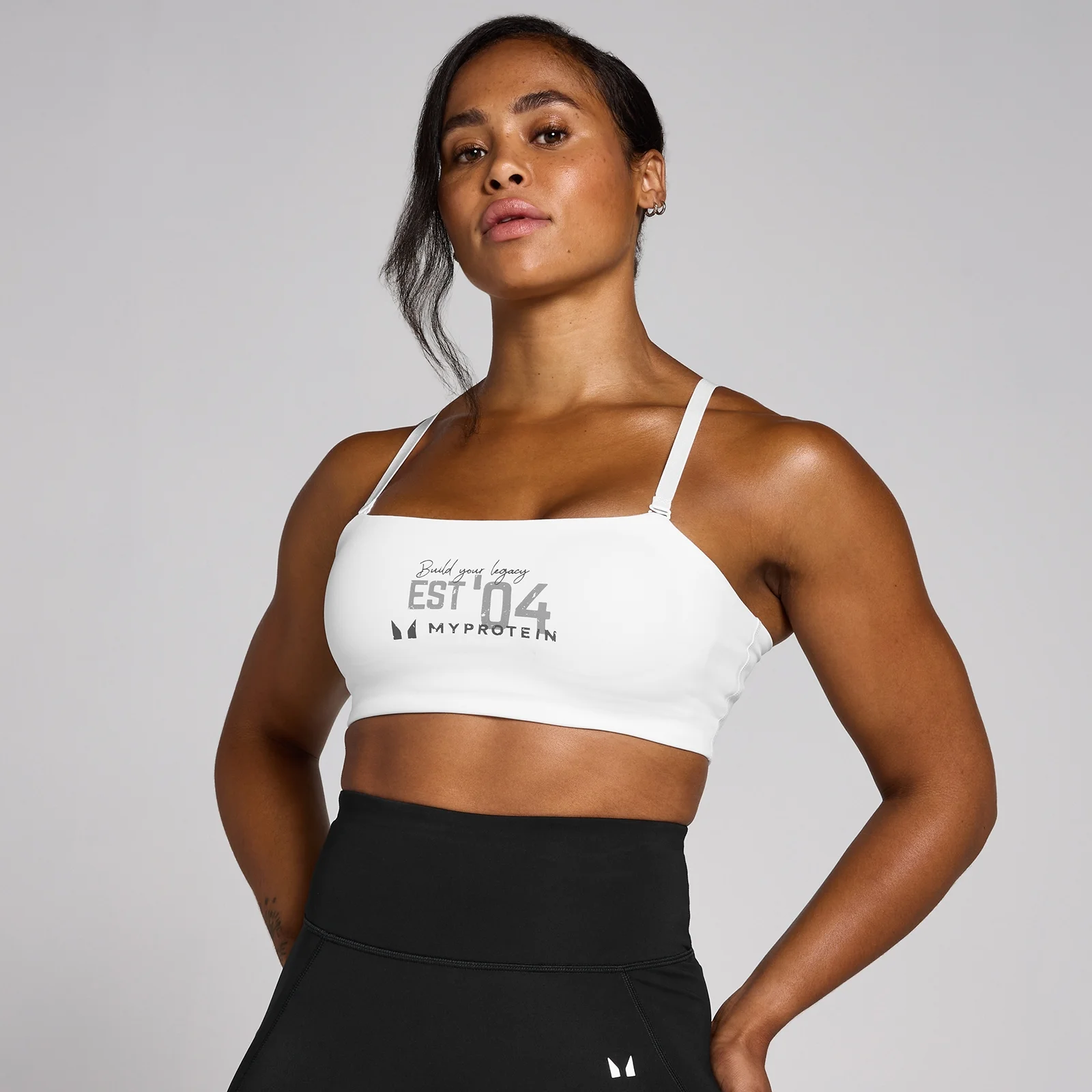 MP Women's Origin Graphic Training Sports Bra - White - L Image 1