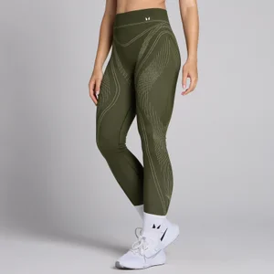 MP Women's Tempo Seamless Linear Leggings - Dark Olive - Size M