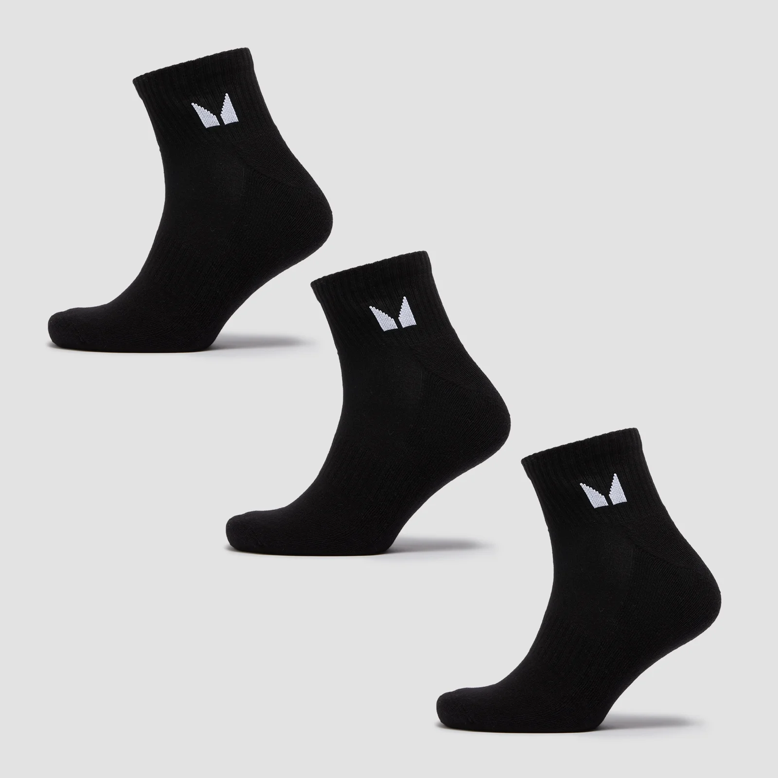 MP Unisex Ankle Socks (3 Pack) - Black - UK 12-14 Image 1