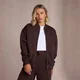 MP X Tatiana Piping Detail Bomber Jacket - Coffee
