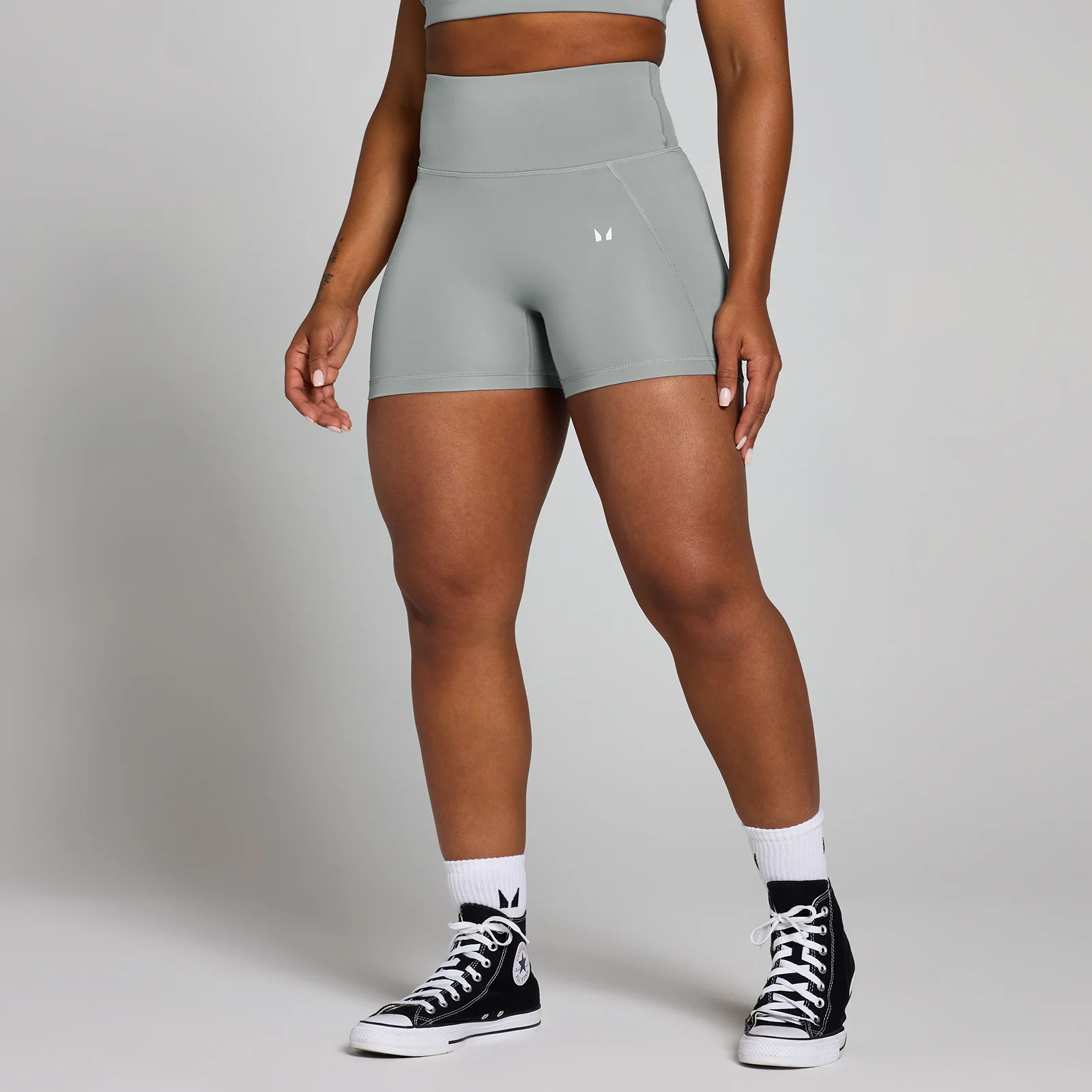 MP Women's Origin Graphic Training Shorts - Fossil Grey - S Image 1