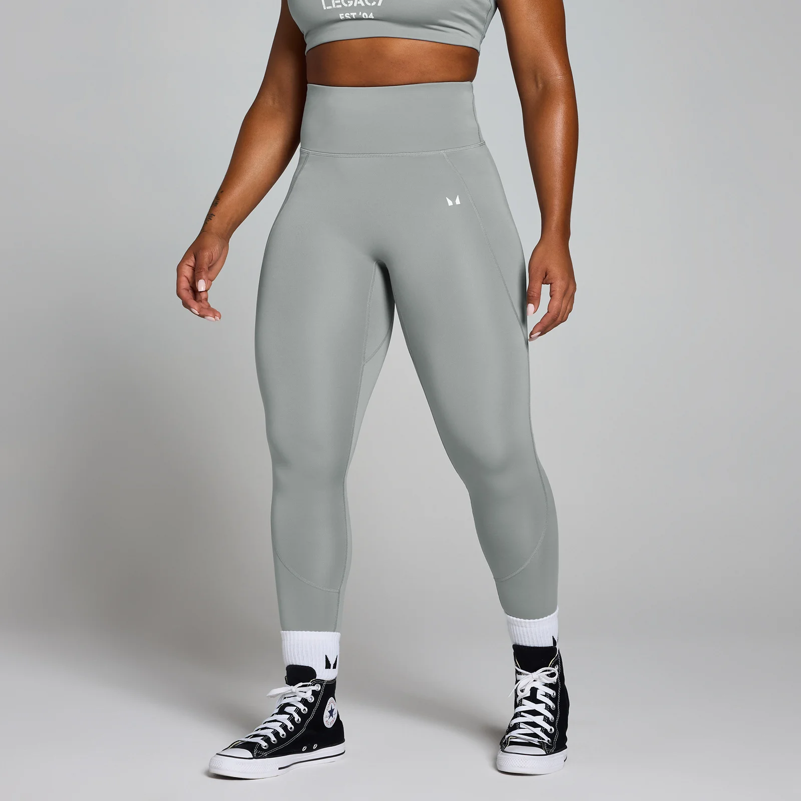 MP Women's Origin Graphic Training Leggings - Fossil Grey - S Image 1