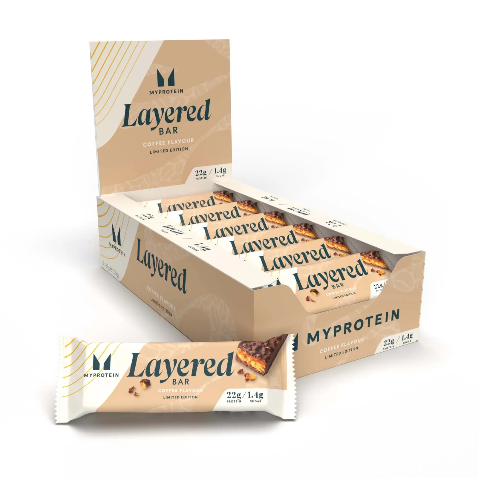 Layered Protein Bar - Coffee - 12 x 60g - Coffee Image 1