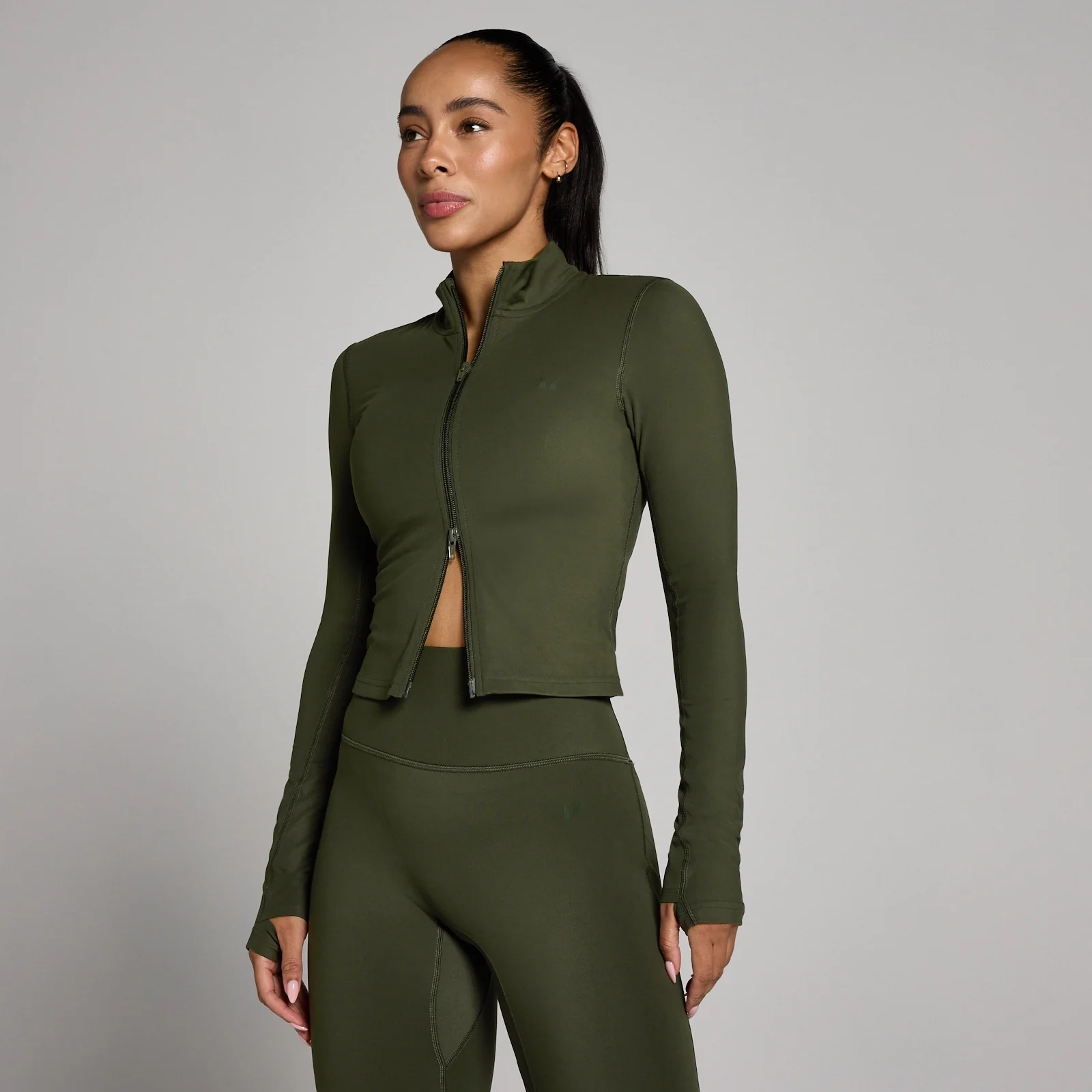 MP Women's Tempo Cropped Jacket - Forest Green - M Image 1