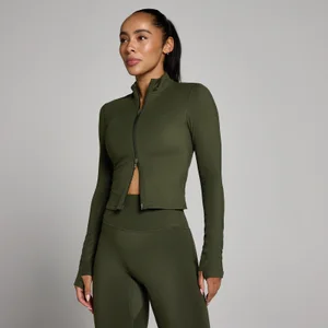 MP Women's Tempo Cropped Jacket - Forest Green - Size M