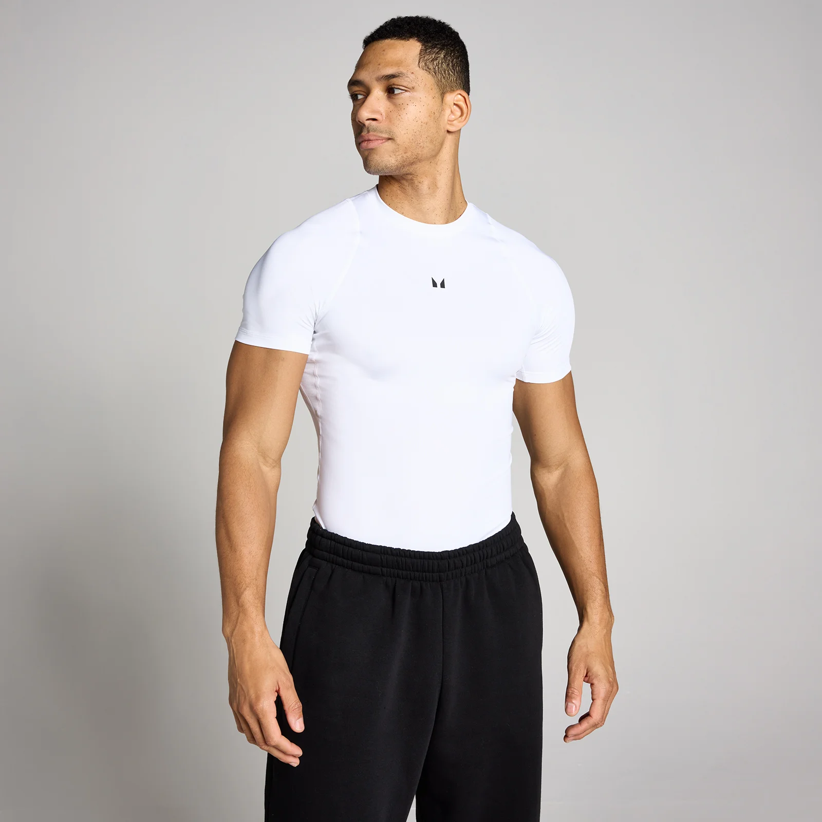 MP Men's Training Short Sleeve Baselayer - White - XXS Image 1